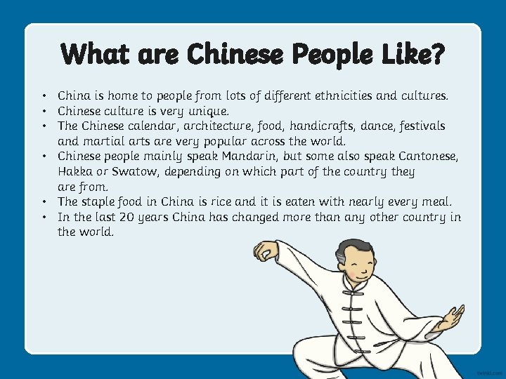 What are Chinese People Like? • China is home to people from lots of What are Chinese People Like? • China is home to people from lots of