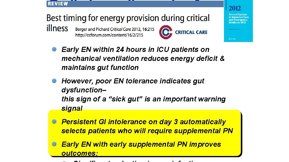 Preliminary discussion from SPN study Early EN within 24 hours in ICU patients on