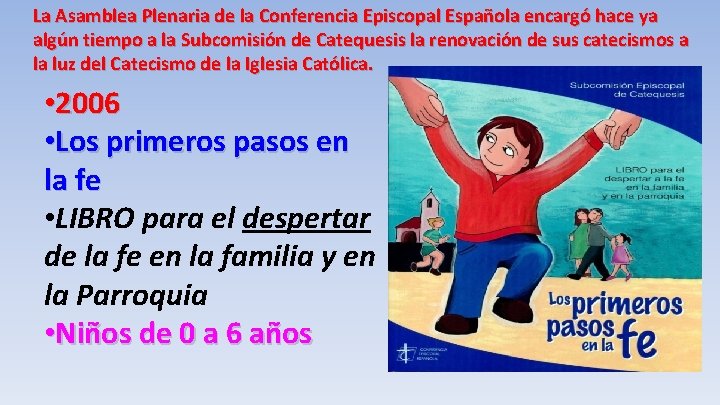 La Asamblea Plenaria de la Conferencia Episcopal Española encargó hace ya algún tiempo a