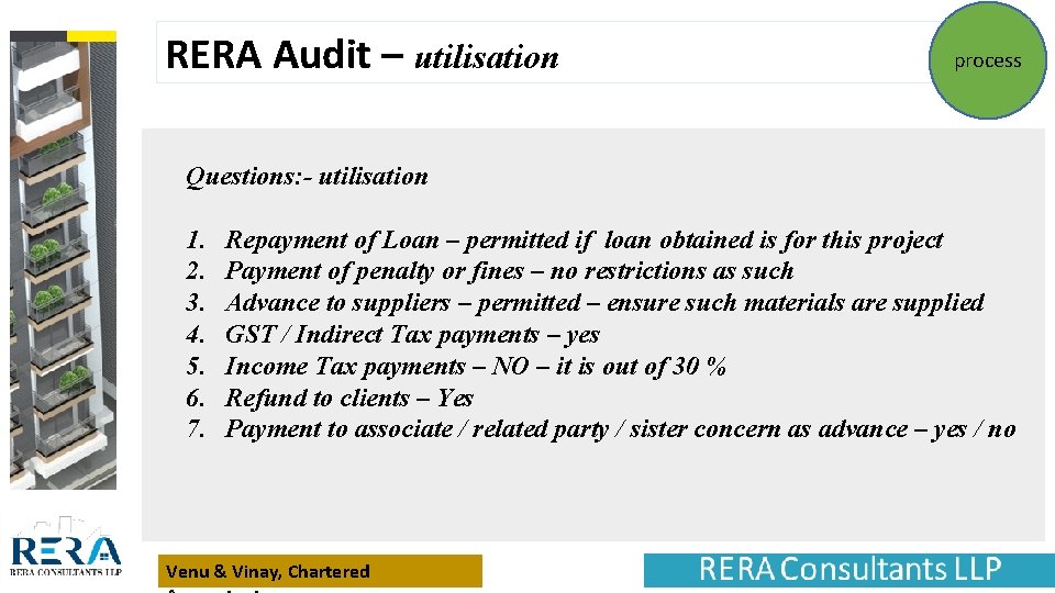 RERA Audit – utilisation process Questions: - utilisation 1. 2. 3. 4. 5. 6.