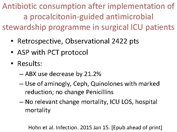 Antibiotic consumption after implementation of a procalcitonin-guided antimicrobial stewardship programme in surgical ICU patients