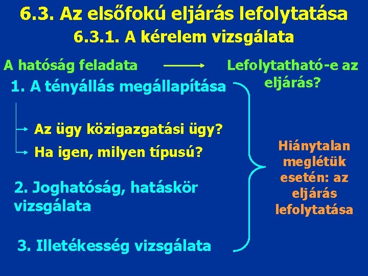 6. 3. Az elsőfokú eljárás lefolytatása 6. 3. 1. A kérelem vizsgálata A hatóság