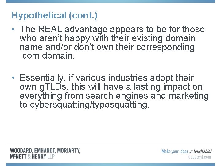 Hypothetical (cont. ) • The REAL advantage appears to be for those who aren’t Hypothetical (cont. ) • The REAL advantage appears to be for those who aren’t