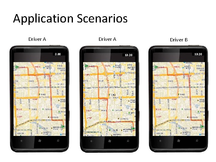 Application Scenarios Driver A 8: 30 Driver B 13: 20 Application Scenarios Driver A 8: 30 Driver B 13: 20