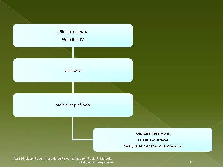 Ultrassonografia Grau III e IV Unilateral antibioticoprofilaxia CUM- após 4 a 6 semanas US-