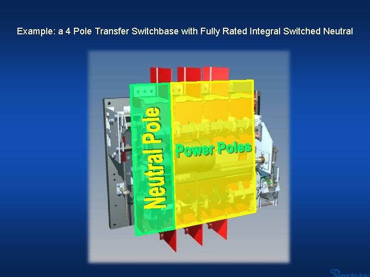 Example: a 4 Pole Transfer Switchbase with Fully Rated Integral Switched Neutral 