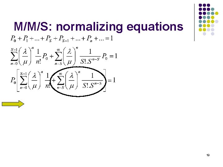 M/M/S: normalizing equations 19 