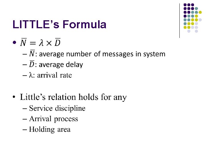 LITTLE’s Formula l 
