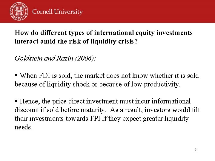 How do different types of international equity investments interact amid the risk of liquidity