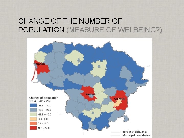 CHANGE OF THE NUMBER OF POPULATION (MEASURE OF WELBEING? ) 