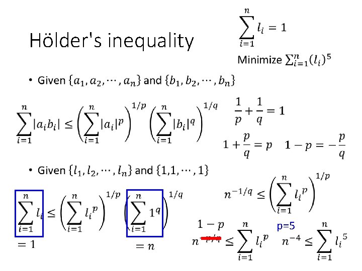 Hölder's inequality • p=5 