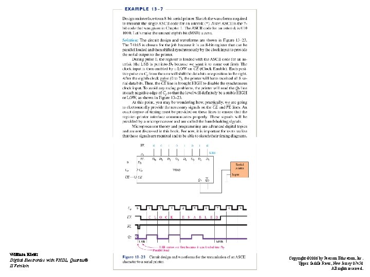 William Kleitz Digital Electronics with VHDL, Quartus® II Version Copyright © 2006 by Pearson