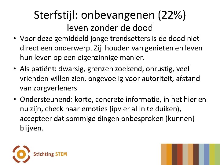 Sterfstijl: onbevangenen (22%) leven zonder de dood • Voor deze gemiddeld jonge trendsetters is