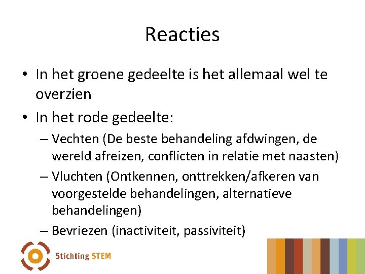 Reacties • In het groene gedeelte is het allemaal wel te overzien • In