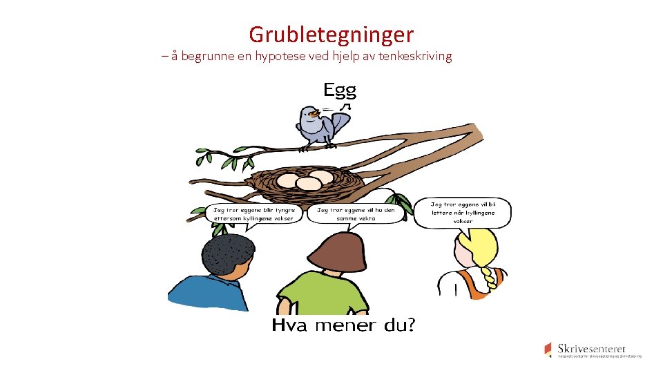 Grubletegninger – å begrunne en hypotese ved hjelp av tenkeskriving 