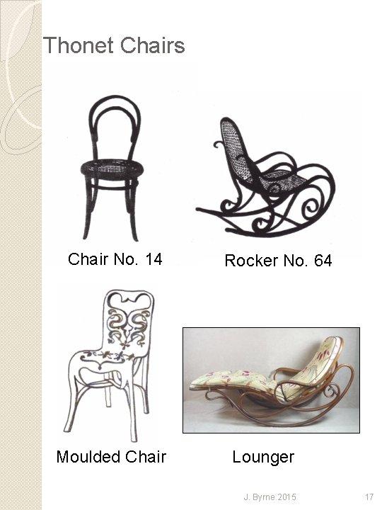 Thonet Chairs Chair No. 14 Moulded Chair Rocker No. 64 Lounger J. Byrne 2015