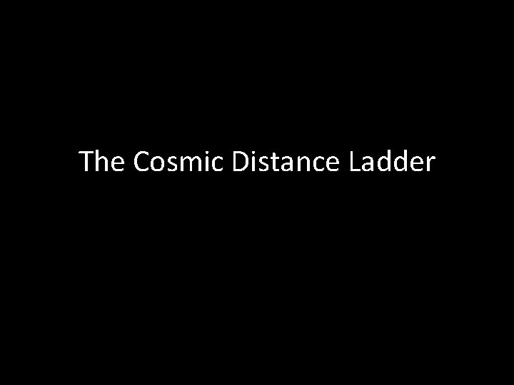 The Cosmic Distance Ladder 