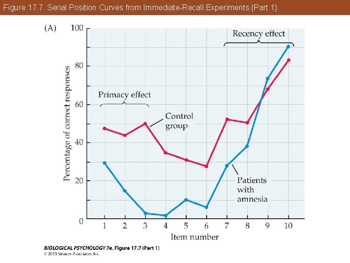 Figure 17. 7 Serial Position Curves from Immediate-Recall Experiments (Part 1) Figure 17. 7 Serial Position Curves from Immediate-Recall Experiments (Part 1)