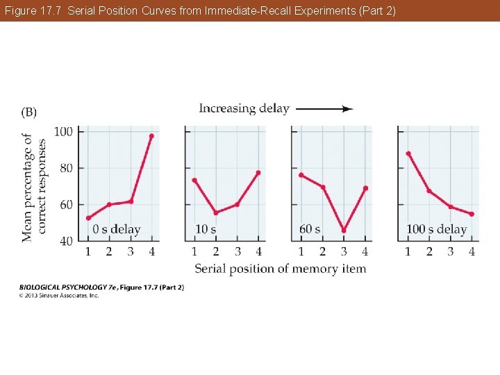 Figure 17. 7 Serial Position Curves from Immediate-Recall Experiments (Part 2) Figure 17. 7 Serial Position Curves from Immediate-Recall Experiments (Part 2)