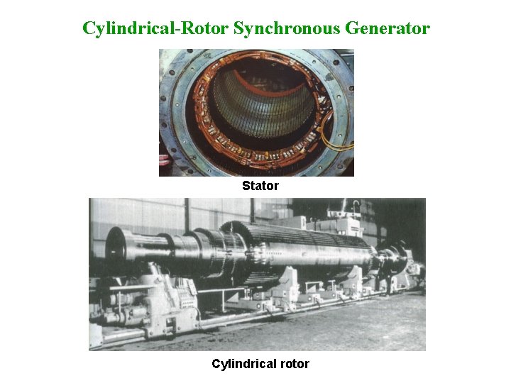 Cylindrical-Rotor Synchronous Generator Stator Cylindrical rotor 