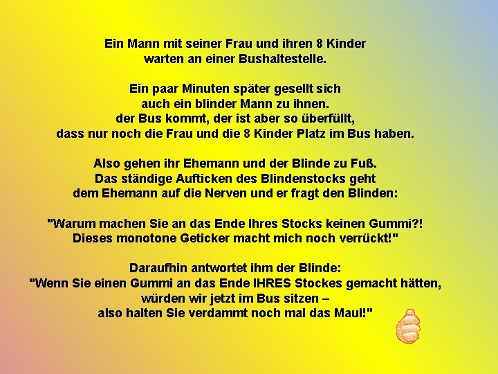 Ein Mann mit seiner Frau und ihren 8 Kinder warten an einer Bushaltestelle. Ein