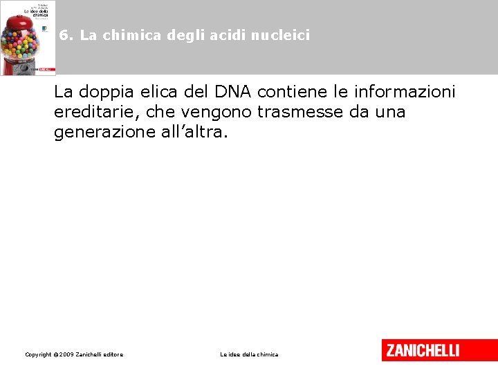 6. La chimica degli acidi nucleici La doppia elica del DNA contiene le informazioni