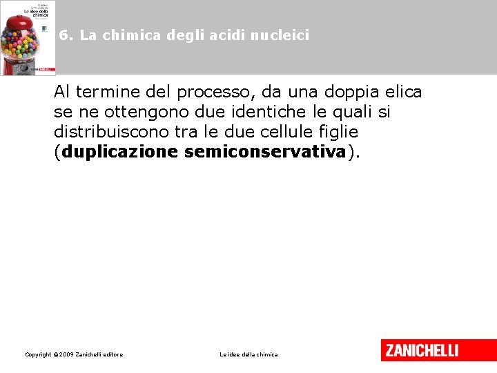 6. La chimica degli acidi nucleici Al termine del processo, da una doppia elica