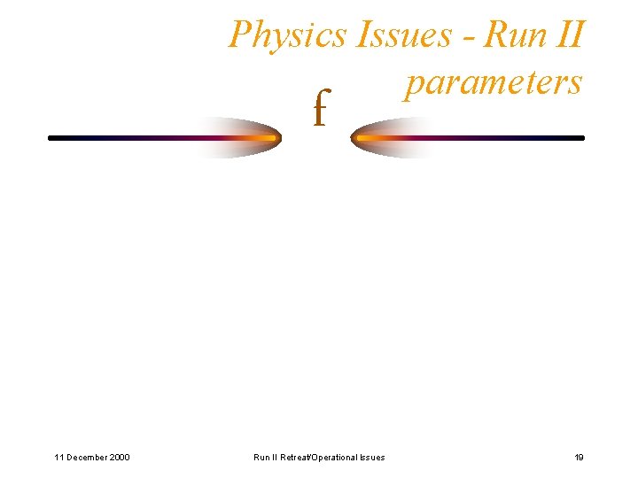 Physics Issues - Run II parameters f 11 December 2000 Run II Retreat/Operational Issues