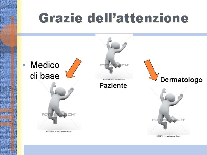 Grazie dell’attenzione • Medico di base Paziente Dermatologo 
