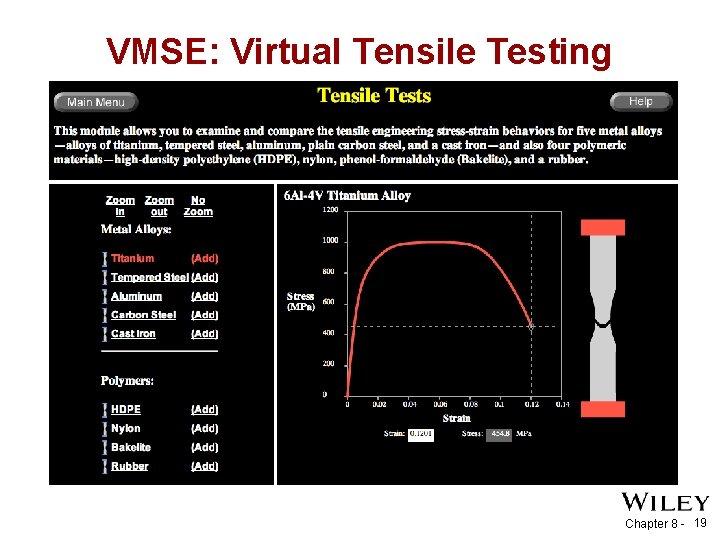 VMSE: Virtual Tensile Testing Chapter 8 - 19 