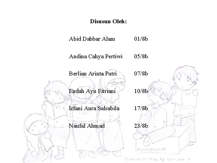 Disusun Oleh: Abid Dabbar Alam 01/8 b Andina Cahya Pertiwi 05/8 b Berlian Arinta