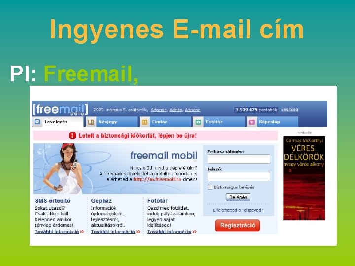 Ingyenes E-mail cím Pl: Freemail, 