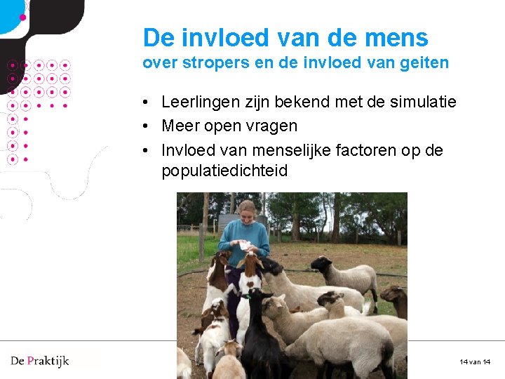 De invloed van de mens over stropers en de invloed van geiten • Leerlingen