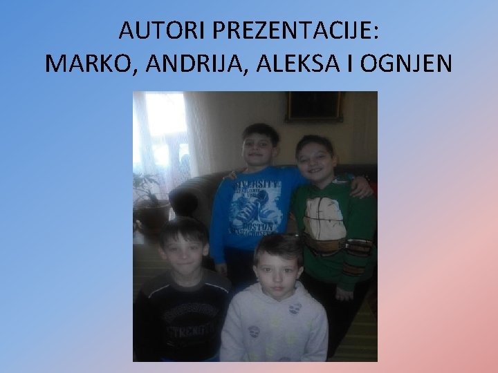 AUTORI PREZENTACIJE: MARKO, ANDRIJA, ALEKSA I OGNJEN 