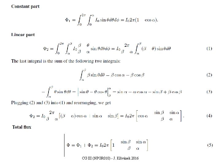 Výpočet CG III (NPGR 010) - J. Křivánek 2016 
