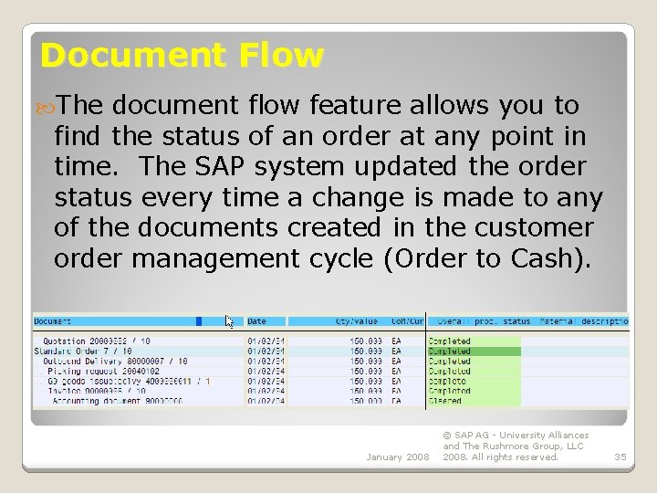 Document Flow The document flow feature allows you to find the status of an Document Flow The document flow feature allows you to find the status of an