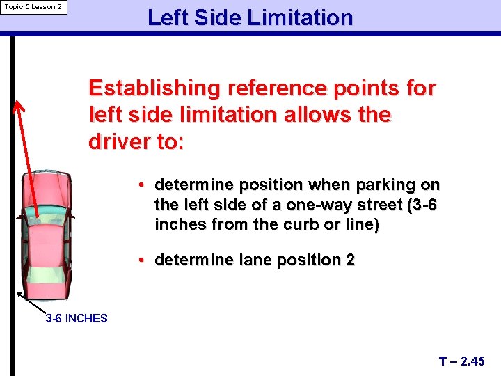 Topic 5 Lesson 2 Left Side Limitation Establishing reference points for left side limitation