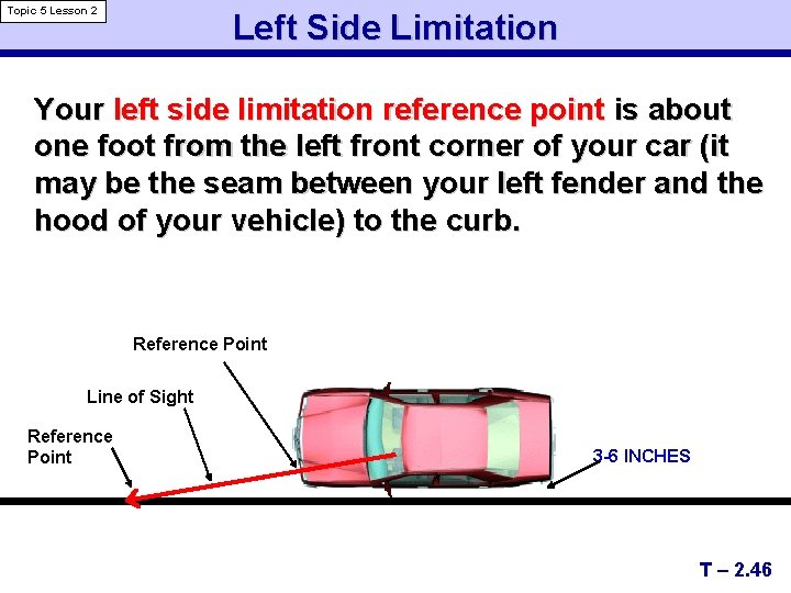 Topic 5 Lesson 2 Left Side Limitation Your left side limitation reference point is
