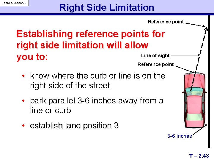 Topic 5 Lesson 2 Right Side Limitation Reference point Establishing reference points for right