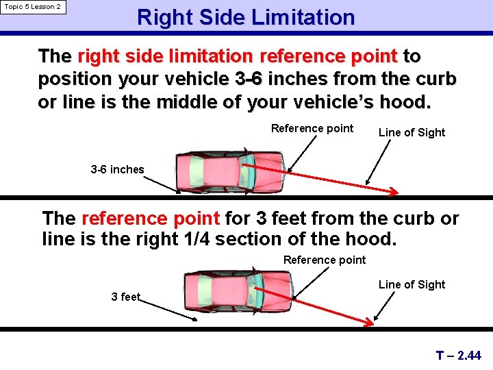 Topic 5 Lesson 2 Right Side Limitation The right side limitation reference point to