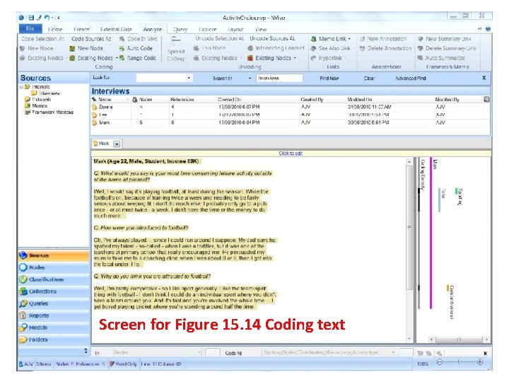 Screen for Figure 15. 14 Coding text 