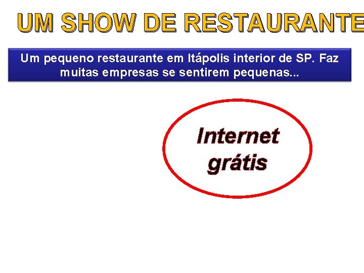 UM SHOW DE RESTAURANTE Um pequeno restaurante em Itápolis interior de SP. Faz muitas