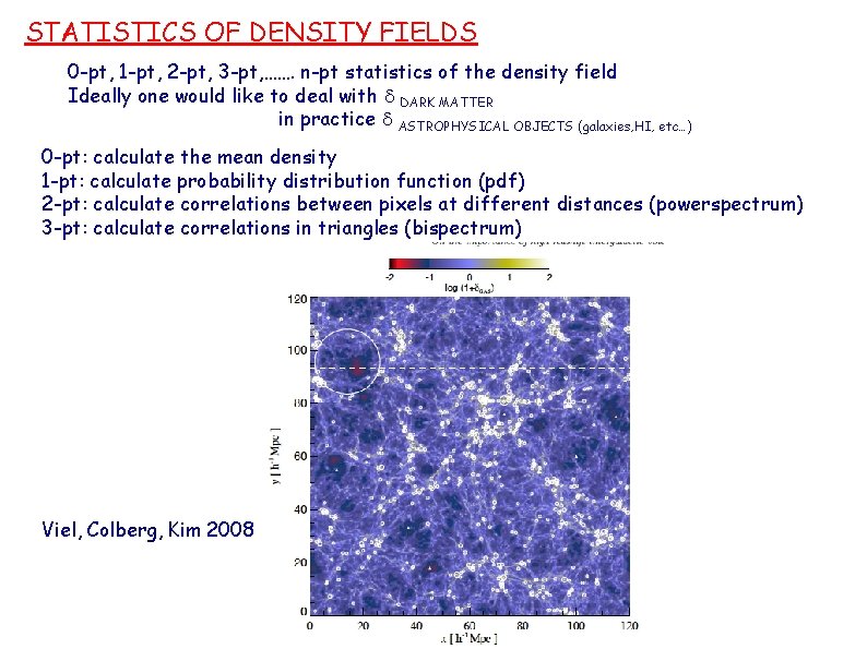 STATISTICS OF DENSITY FIELDS 0 -pt, 1 -pt, 2 -pt, 3 -pt, ……. n-pt