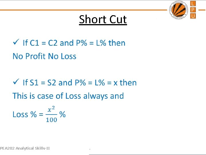 Short Cut PEA 202 Analytical Skills-II . 