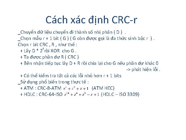 Cách xác định CRC-r _Chuyển dữ liệu chuyển đi thành số nhị phân (