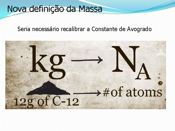 Nova definição da Massa Seria necessário recalibrar a Constante de Avogrado Nova definição da Massa Seria necessário recalibrar a Constante de Avogrado
