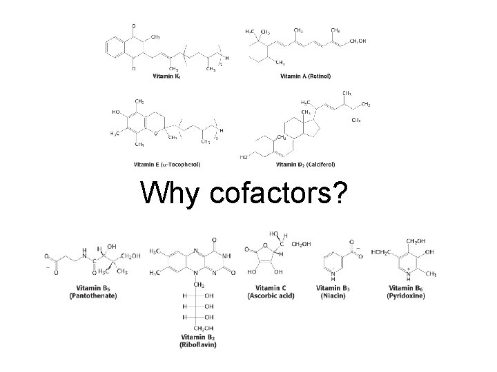 Why cofactors? 