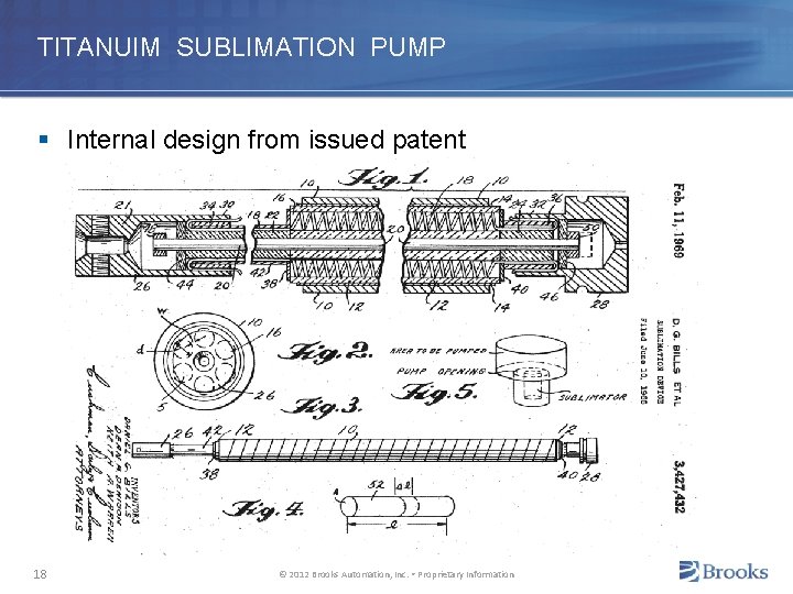 TITANUIM SUBLIMATION PUMP § Internal design from issued patent 18 © 2012 Brooks Automation,