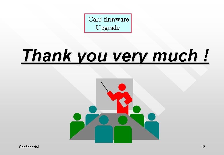 Card firmware Upgrade Thank you very much ! Confidential 12 Card firmware Upgrade Thank you very much ! Confidential 12