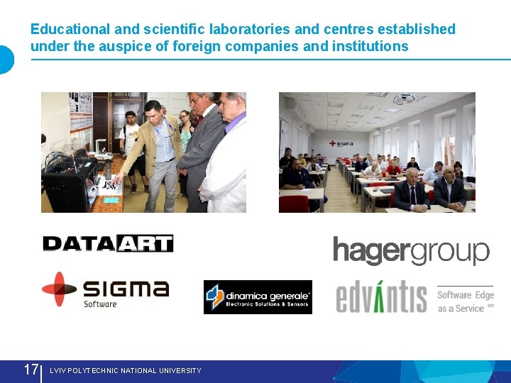 Educational and scientific laboratories and centres established under the auspice of foreign companies and